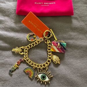 NEW NWT! KURT GEIGER LONDON Multi Charms Bracelet Charm Bracelet Be Kind